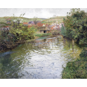 РЕПРОДУКЦИИ НА КАРТИНИ Фермерски къщи на брега на поток (1921)